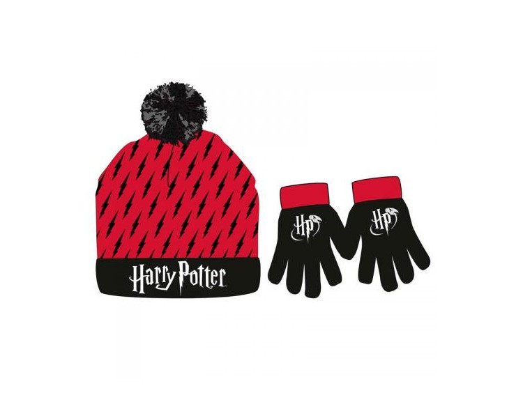 Harry Potter Set Guanti e Berretta Rosso/Nero