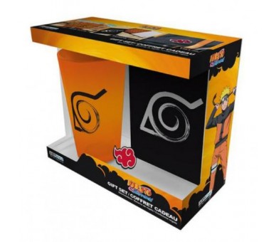 Naruto Shippuden Gift Set Bicchiere/Badge/Notebook: Konoha