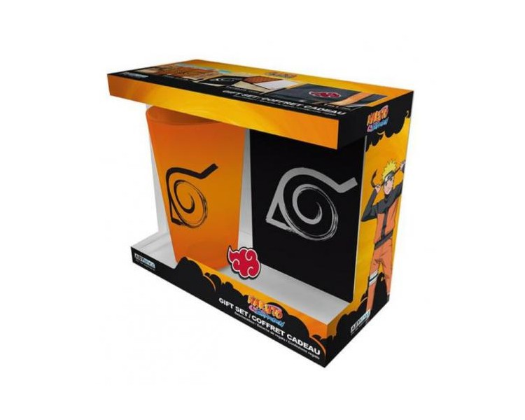 Naruto Shippuden Gift Set Bicchiere/Badge/Notebook: Konoha