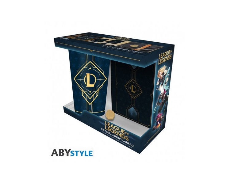 League of Legends Gift Set Bicchiere/Badge/Notebook: Logo