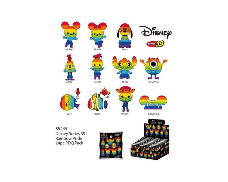 Disney Rainbow Bag Clip Blind Disp (24pz) 6cm