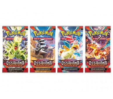 Pokemon Box 36 Buste Scarlatto Violetto Ossidiana Infuocata