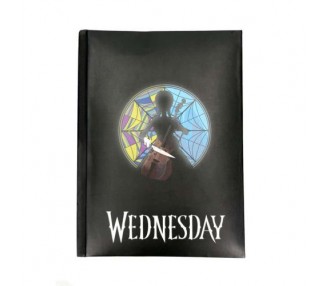 Wednesday Rose Window Notebook With Light