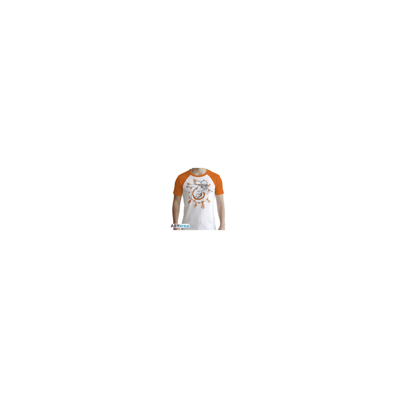 Naruto Shippuden T-Shirt (XS) Man White/Orange: Naruto