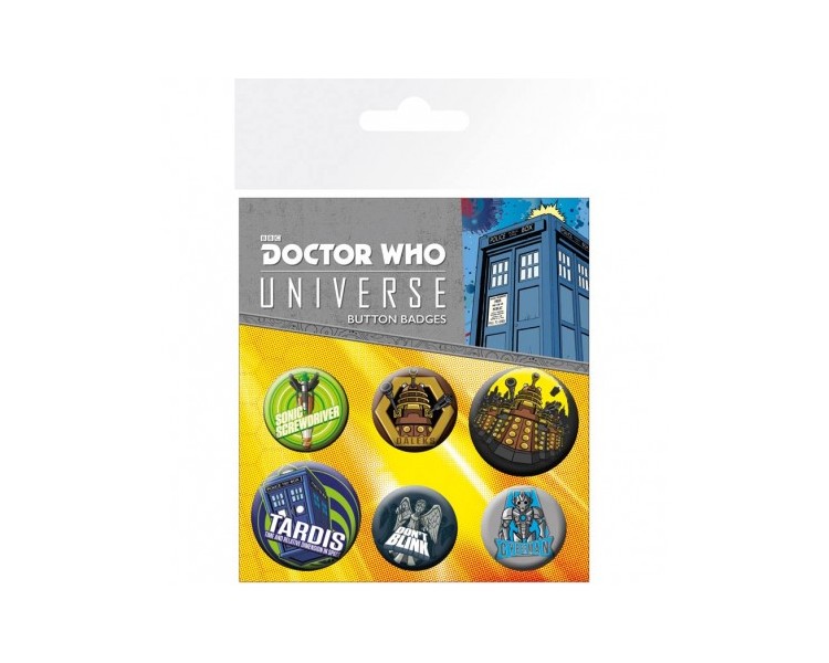 Doctor Who Badge Pack Alien Adventures (4pz)