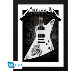 Metallica Framed Print: Papa Het Guitar 30x40cm