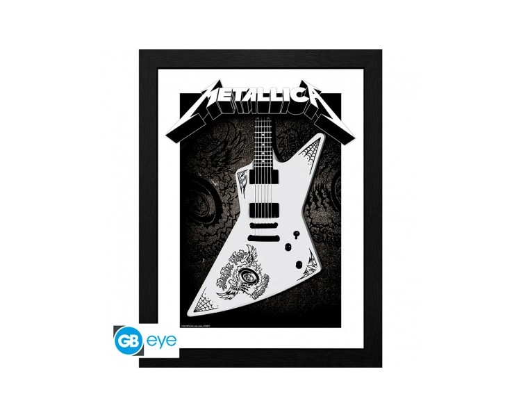 Metallica Framed Print: Papa Het Guitar 30x40cm