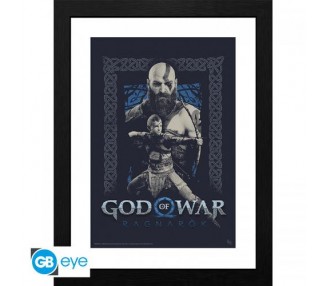 God of War Framed Print: Kratos and Atreus 30x40cm