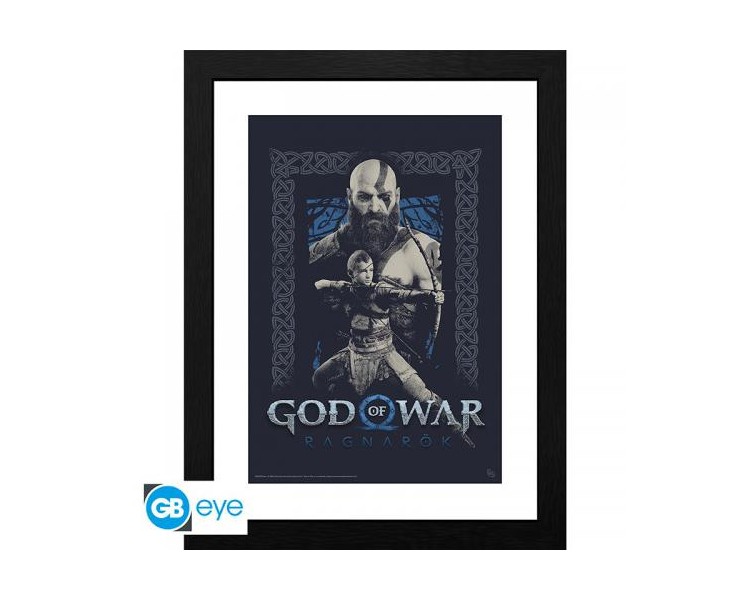 God of War Framed Print: Kratos and Atreus 30x40cm