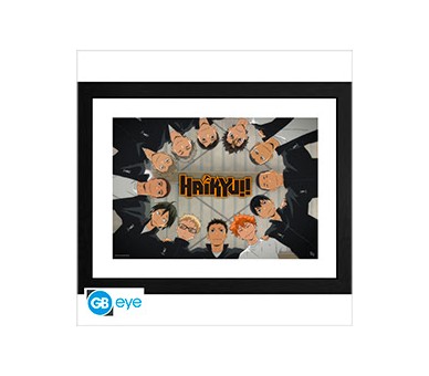 Haikyu Framed Print: Karasuno Fight 30x40cm