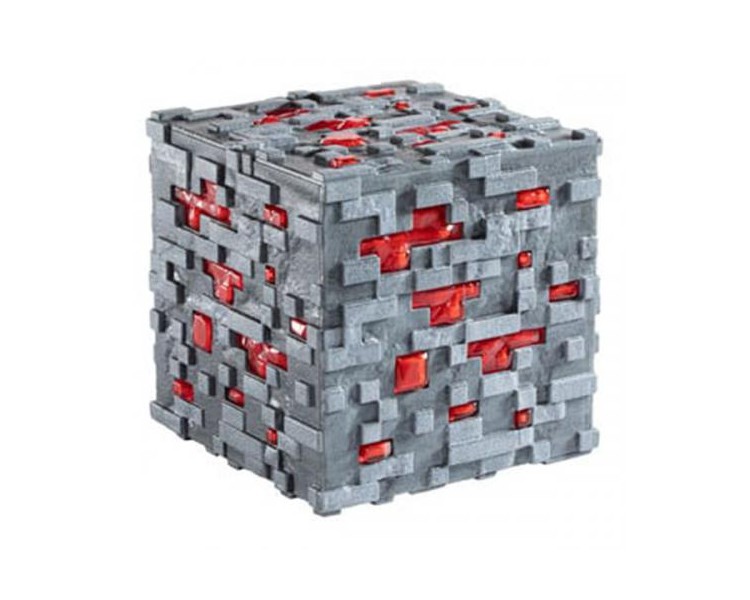 Minecraft Replica Illuminating Redstone Ore Cube 10cm