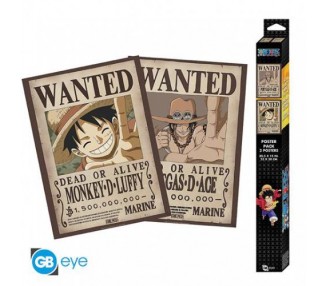 One Piece Set 2 Chibi Posters: Wanted Luffy/Ace (52x38)