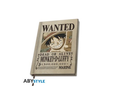 One Piece A5 Notebook: Wanted Luffy