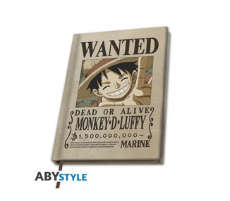 One Piece A5 Notebook: Wanted Luffy