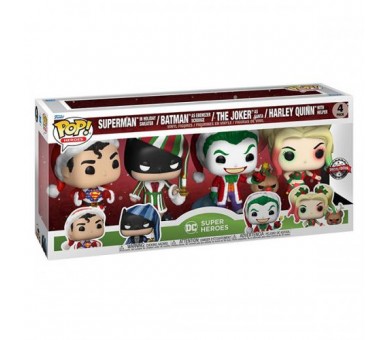 Funko POP! DC Xmas: Superman/Batman/Joker/Harley 4PK EXM