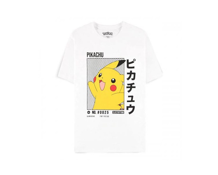 Pokemon T-Shirt (S) Man: Pikachu Japanese Text