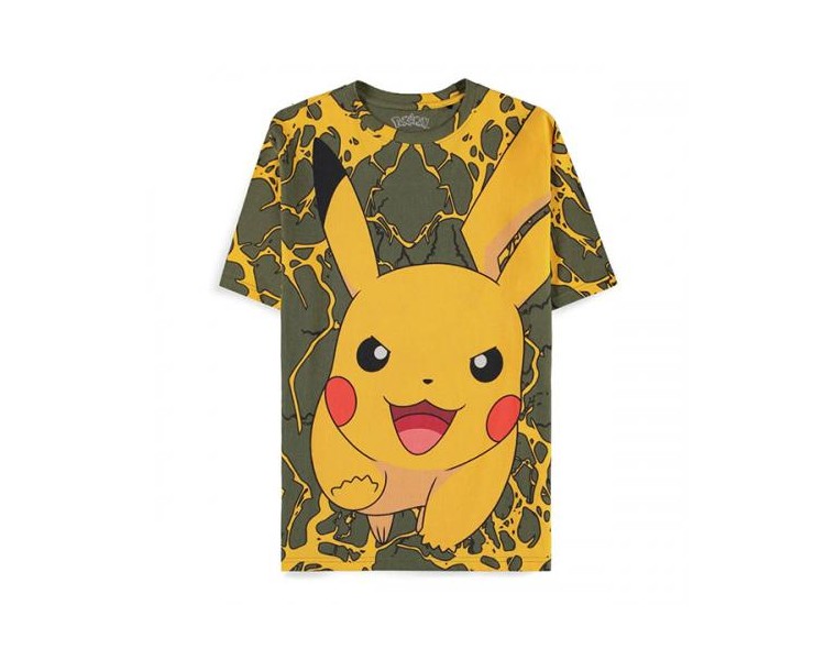 Pokemon T-Shirt (S) Man: Pikachu Lightning