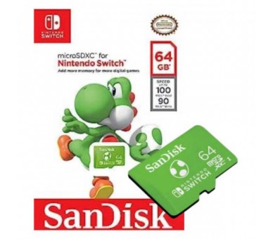 Micro SD Sandisk SDXC 64 GB Nintendo Switch Yoshi