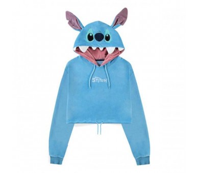 Lilo & Stitch Felpa Cappuccio (S): Stitch Hoodie Cropped