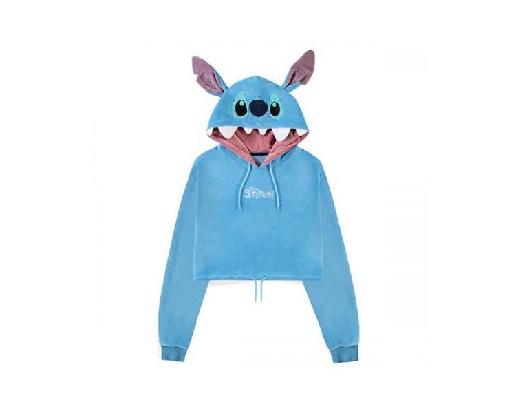 Lilo & Stitch Felpa Cappuccio (S): Stitch Hoodie Cropped