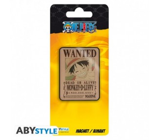 One Piece Premium Magnet: Wanted Luffy 4cm