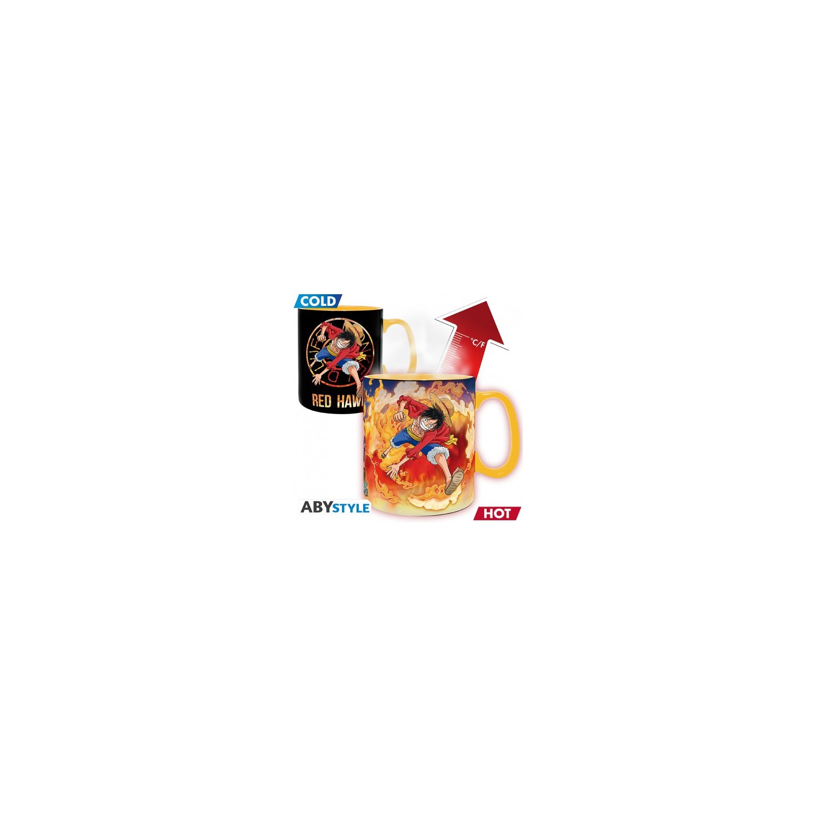 One Piece Tazza Heat Change 460ml: Luffy & Sabo-Cardboard