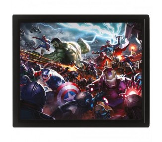 Framed 3D Cornice Marvel Future Fight Heroes Assalut 26x20cm