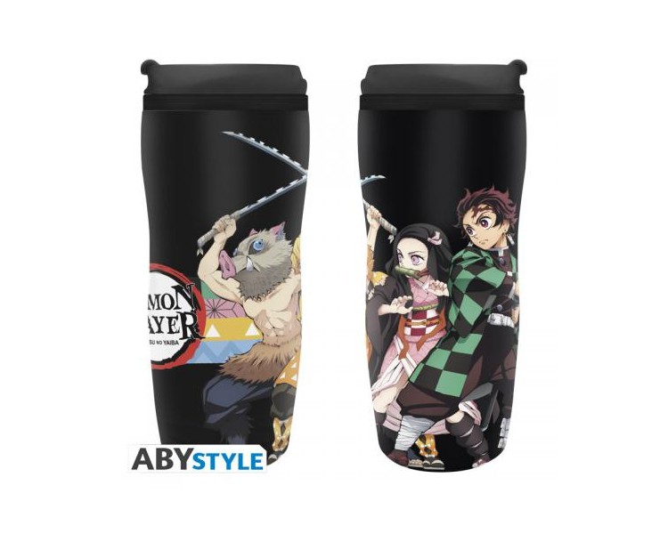 Demon Slayer Travel Mug: Characters Strip Patterns