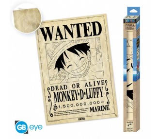 One Piece Poster Pergamena: Wanted Luffy 66x46cm