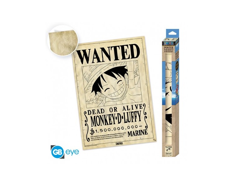 One Piece Poster Pergamena: Wanted Luffy 66x46cm