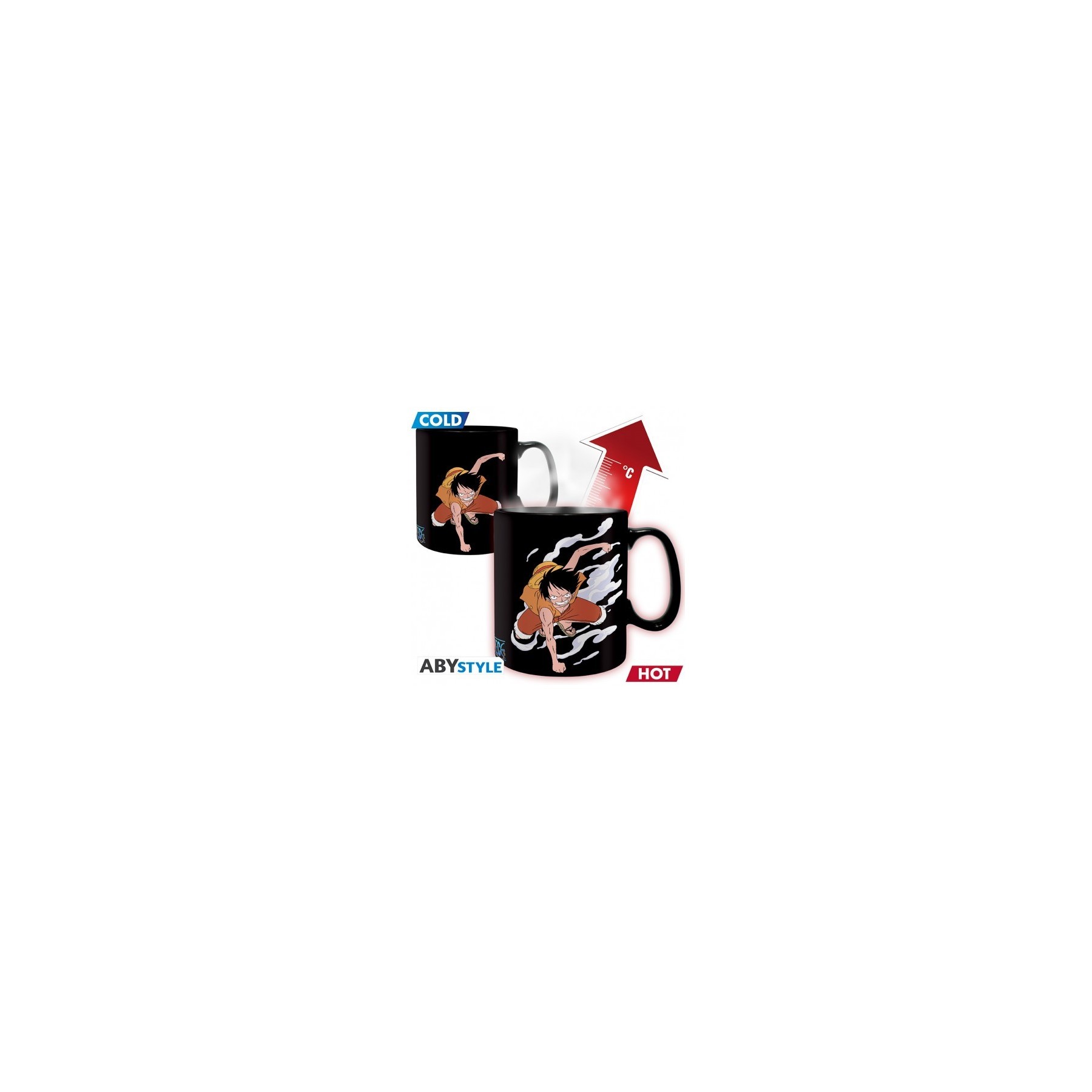 One Piece Tazza Heat Change 460ml: Luffy & Ace