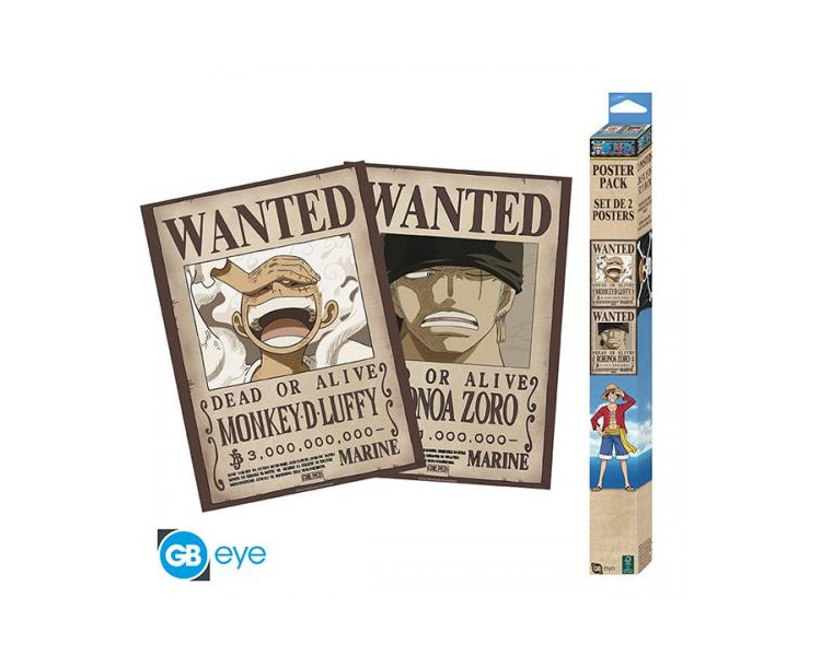 One Piece Set 2 Posters Chibi: Wanted Luffy/ Zoro 52x38cm