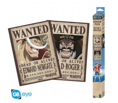 One Piece Set 2 Posters Chibi: Wanted Roger/ W.Beard 52x38cm