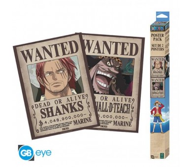 One Piece Set 2 Posters Chibi: Wanted Shank/ B.Beard 52x38cm