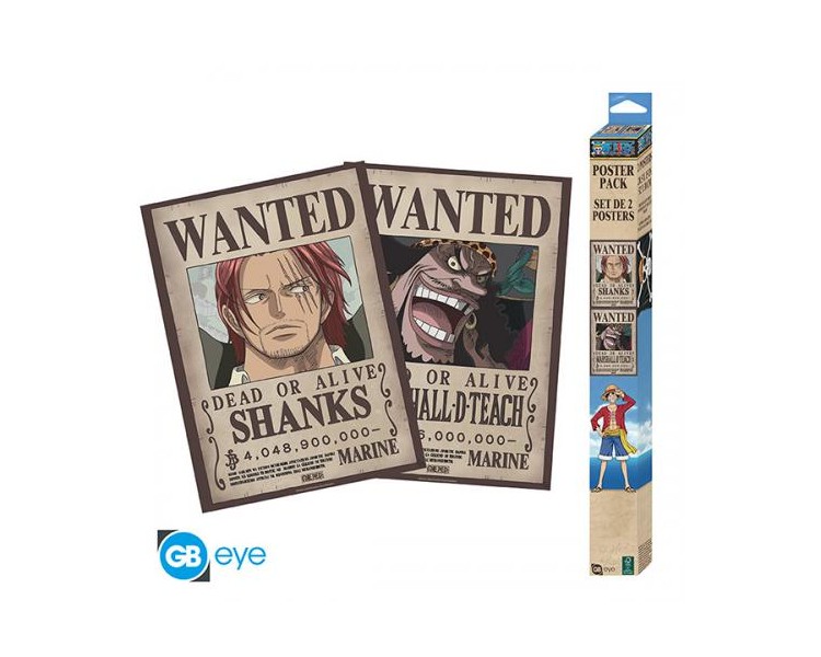 One Piece Set 2 Posters Chibi: Wanted Shank/ B.Beard 52x38cm