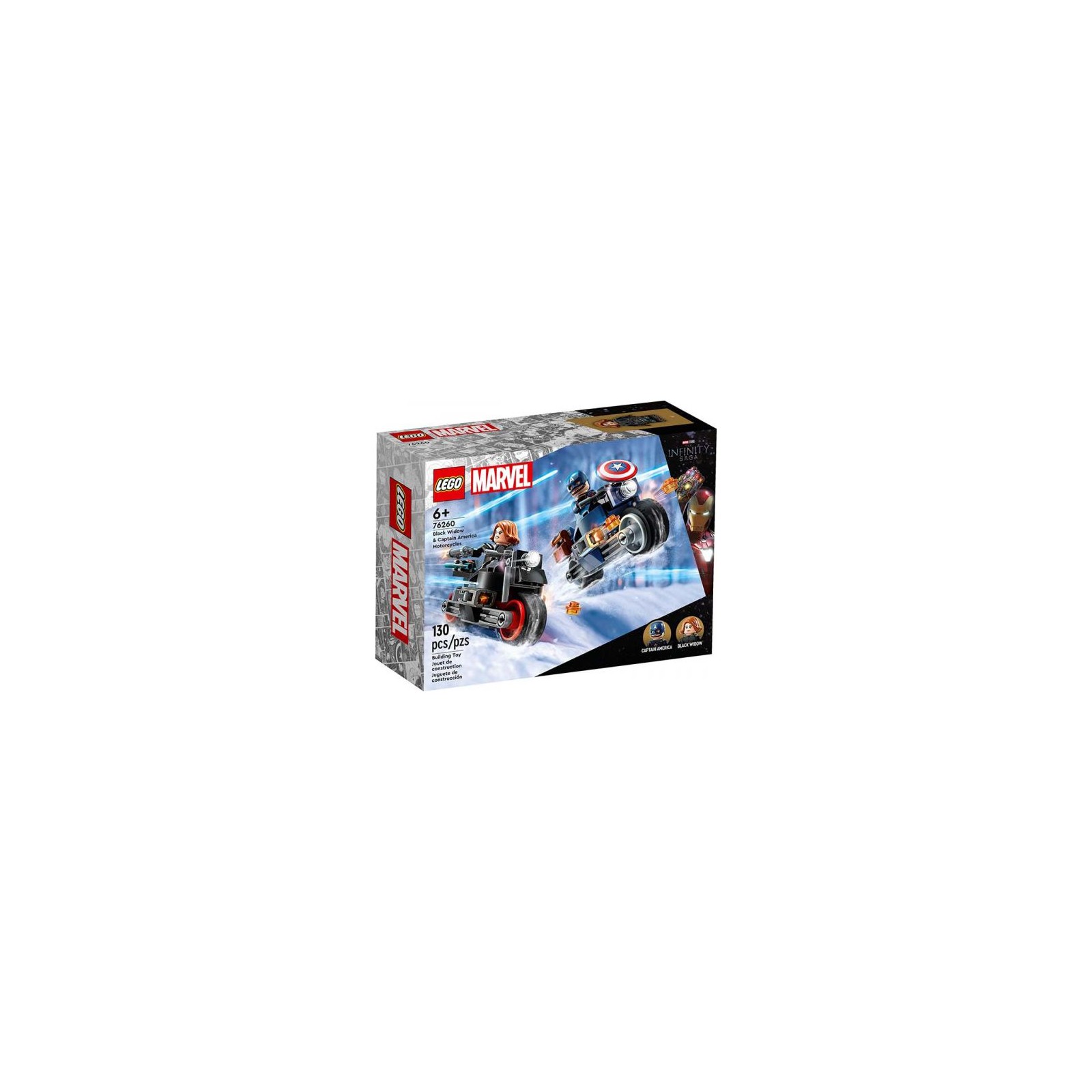 76260 Lego Marvel Motociclette Black Widow Captain America