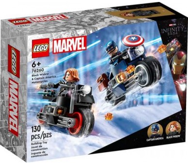 76260 Lego Marvel Motociclette Black Widow Captain America