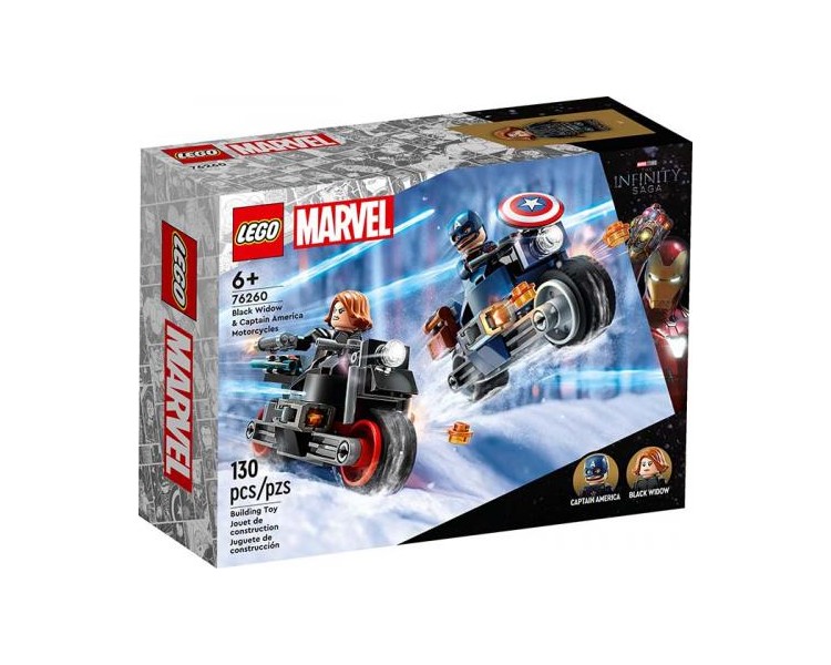 76260 Lego Marvel Motociclette Black Widow Captain America