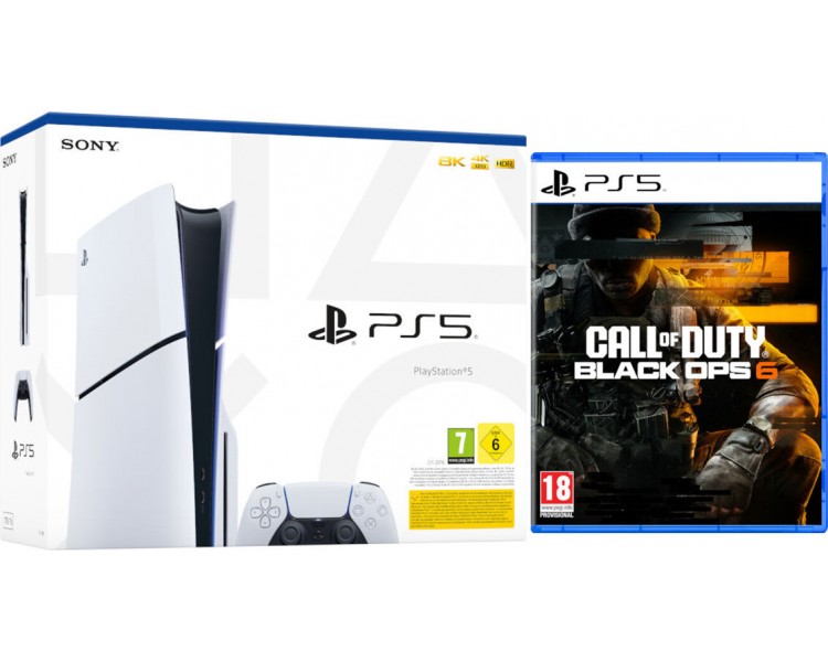 CONSOLA WHITE SLIM EDITION + DUALSENSE (1TB) + CALL OF DUTY BLACK OPS 6