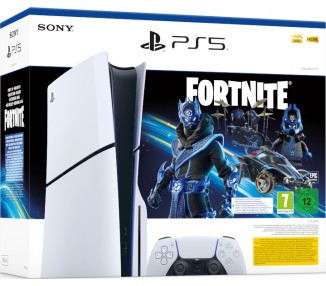 CONSOLA WHITE SLIM EDITION + DUALSENSE (1TB) + FORTNITE COBALT STAR