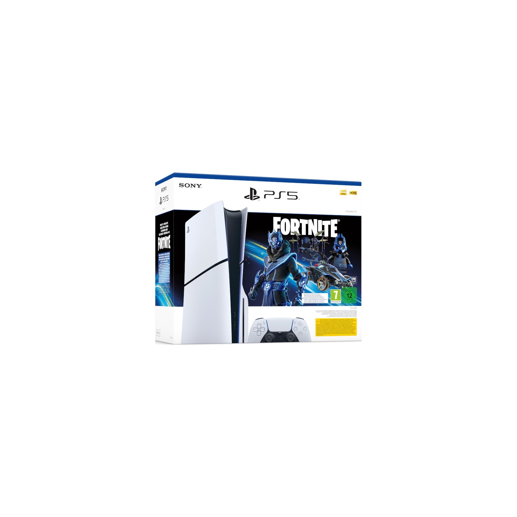 CONSOLA WHITE SLIM EDITION + DUALSENSE (1TB) + FORTNITE COBALT STAR