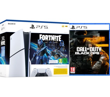 CONSOLA WHITE SLIM EDITION + DUALSENSE (1TB) + FORTNITE COBALT STAR+ CALL OF DUTY BLACK OPS 6