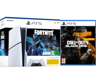 CONSOLA WHITE SLIM EDITION + DUALSENSE (1TB) + FORTNITE COBALT STAR+ CALL OF DUTY BLACK OPS 6