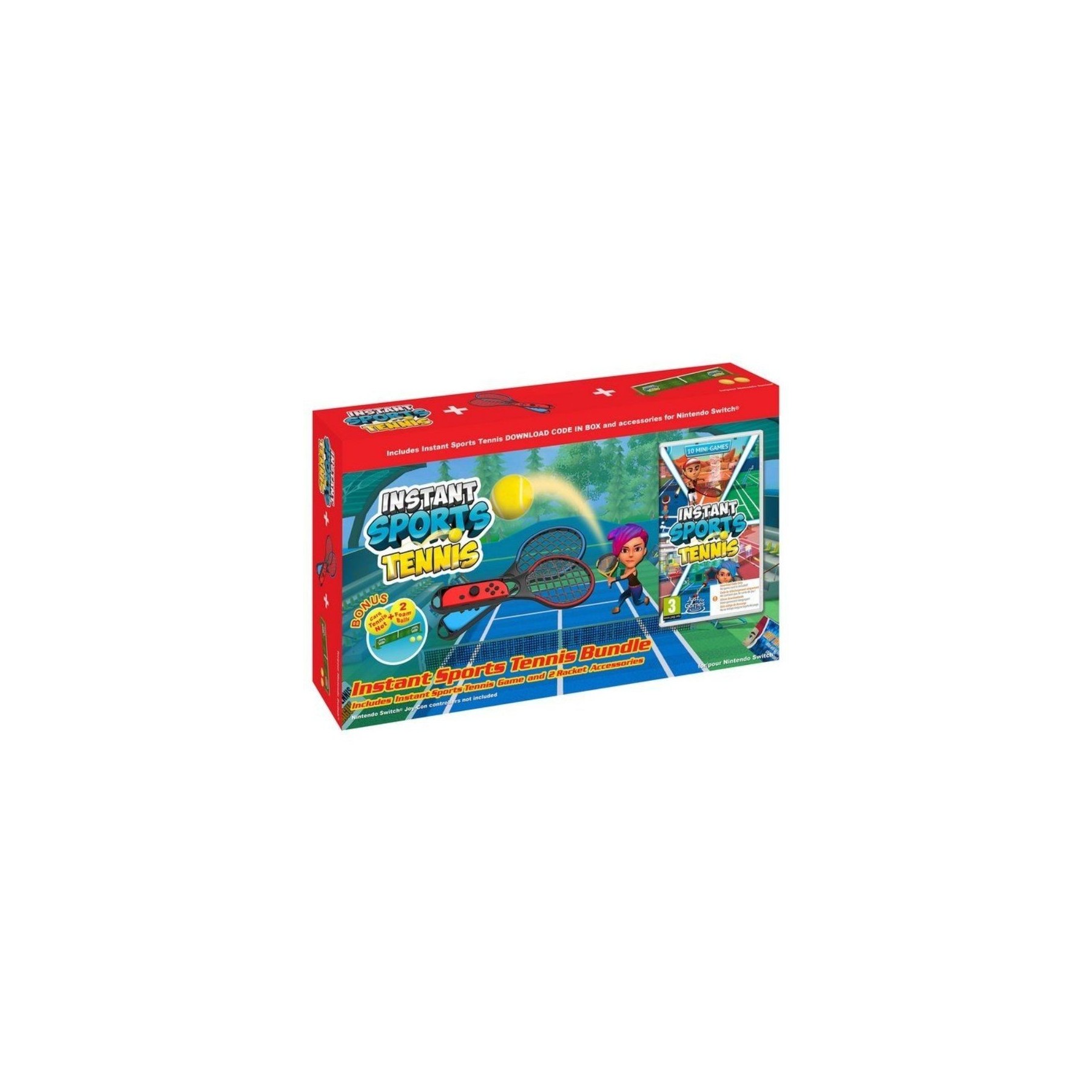 Juego para consola nintendo switch instant sports tennis/ incluye 2 raquetas de tenis