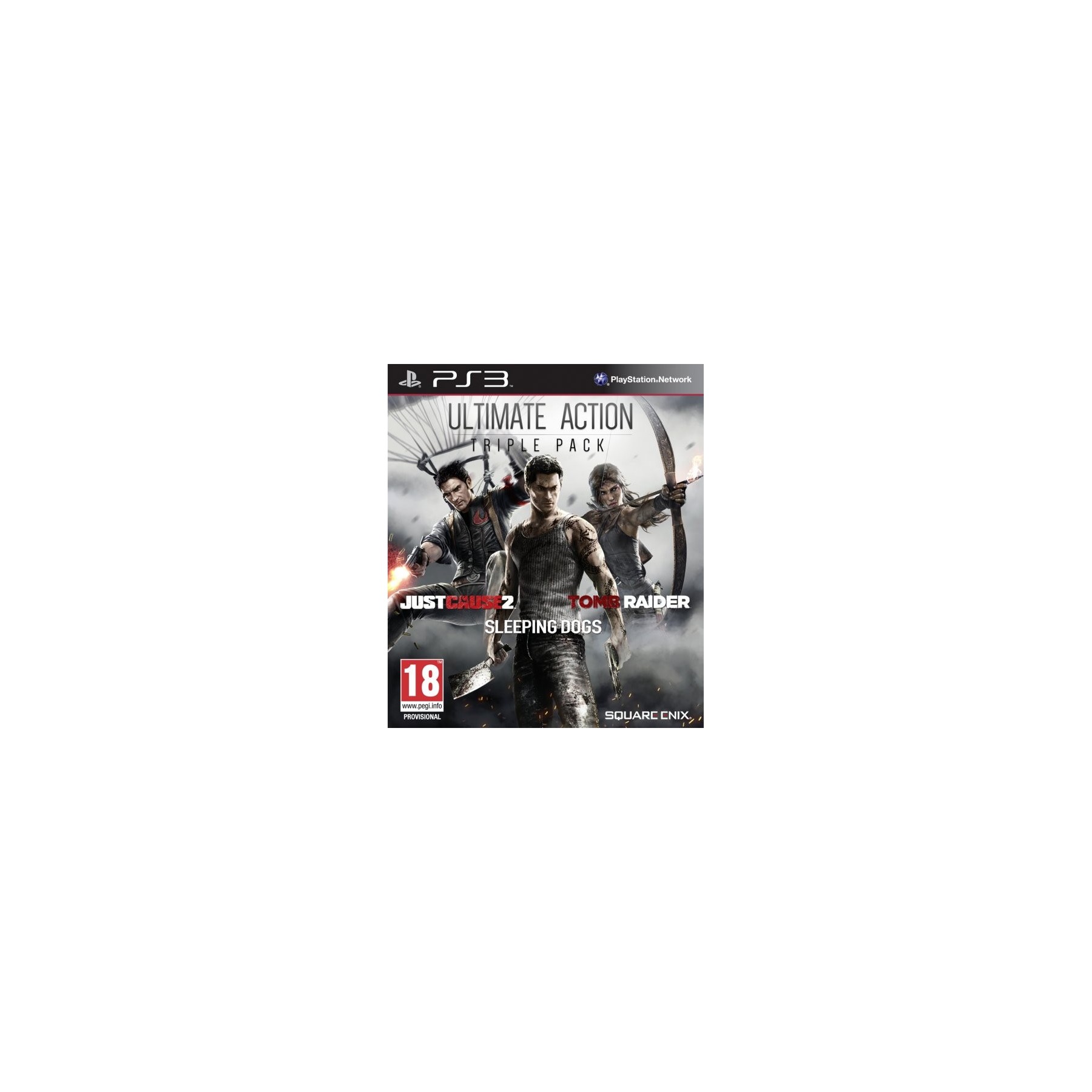 Ultimate Action Triple Pack (Just Cause 2/Sleeping Dogs/ Tomb Raider) Juego para Consola Sony PlayStation 3, PS3 [PAL ESPAÑA]