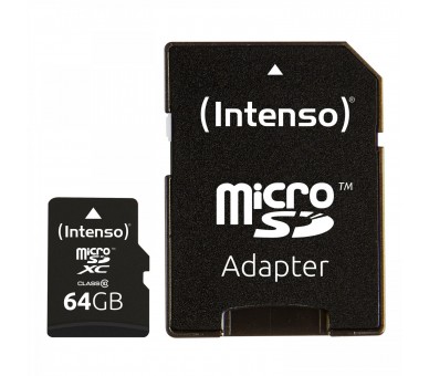 Tarjeta Micro Sd Intenso 64 Gb  Clase 10 + Adaptador