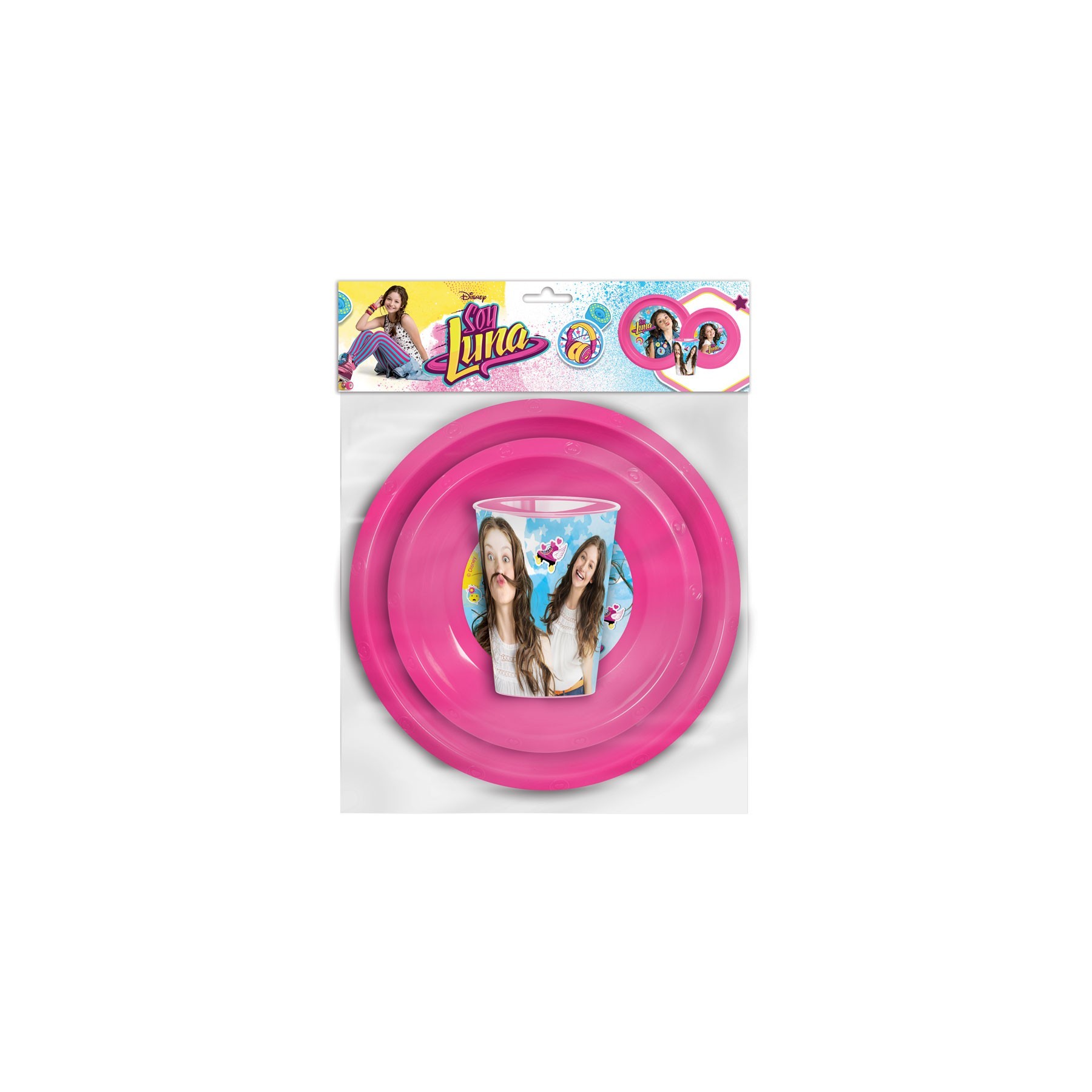 Set Plato Vaso Bol Soy Luna Disney 5 Unidades