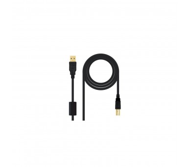 Cable Hq Ferrita Usb(A) A Usb(B) Nanocable 2M Bk