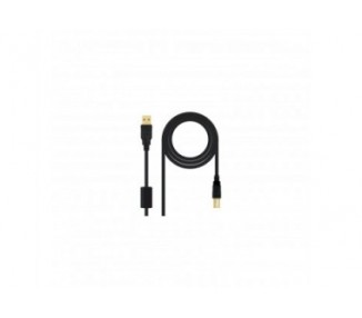 Cable Hq Ferrita Usb(A) A Usb(B) Nanocable 2M Bk