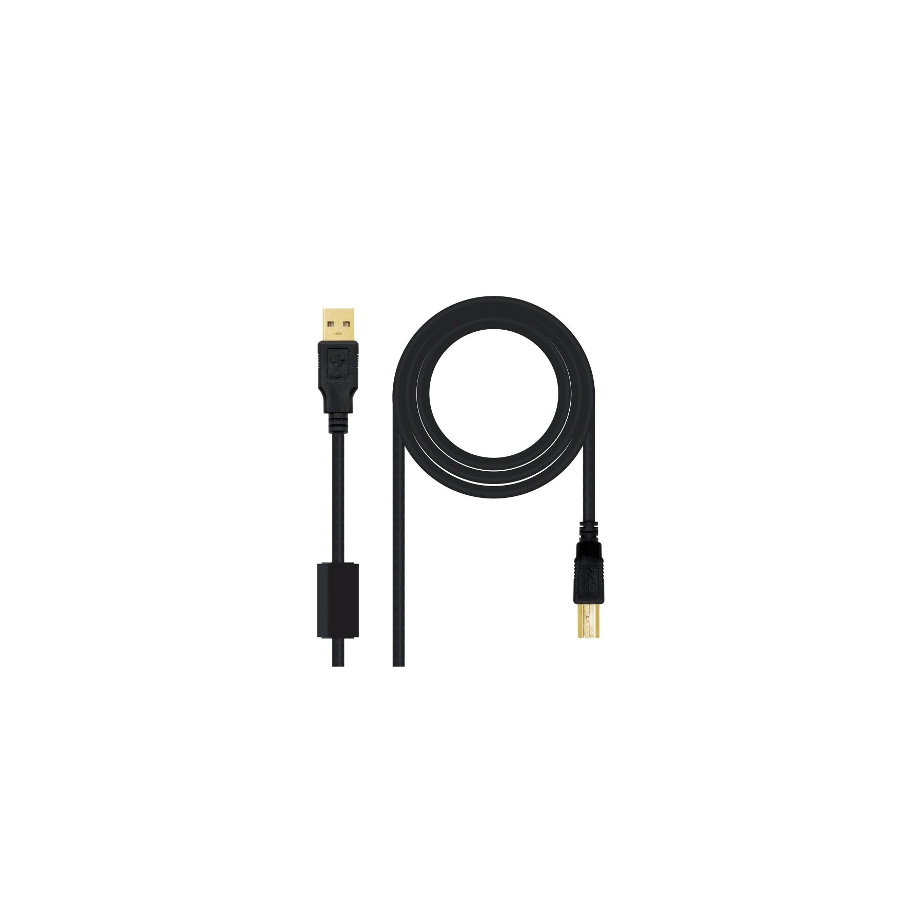 Cable Hq Ferrita Usb(A) A Usb(B) Nanocable 2M Bk